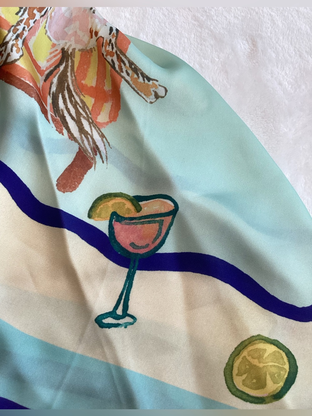 🐾Anthropologie Silky Scarves Hair Head Bag Scarf Set of 2 New Dog Car Cocktail - Picture 5 of 8